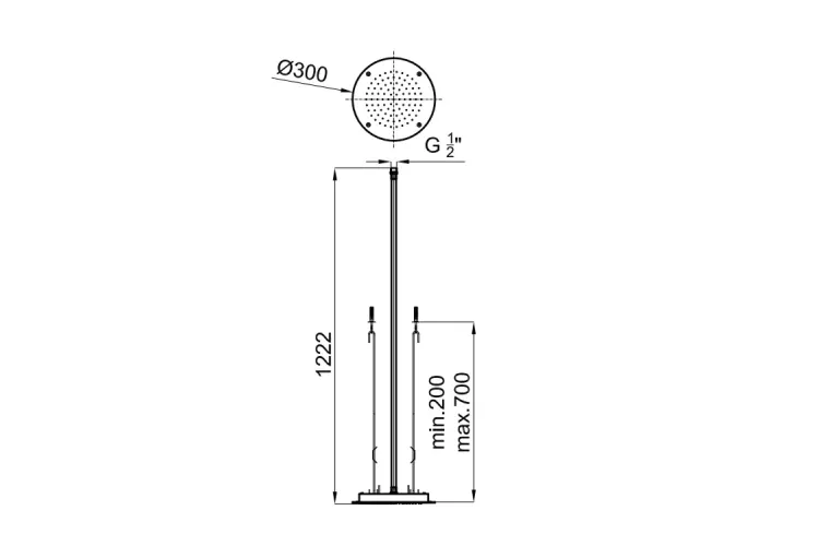 RONDO, Верхній душ круглий 30 см, brushed copper (100308061) зображення 2