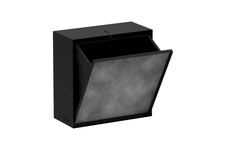 XtraStoris Rock Вбудов.відро д/сміття 6л з дверцятами, під плитку 30х30х14см, Matt Black (56090670) зображення 1