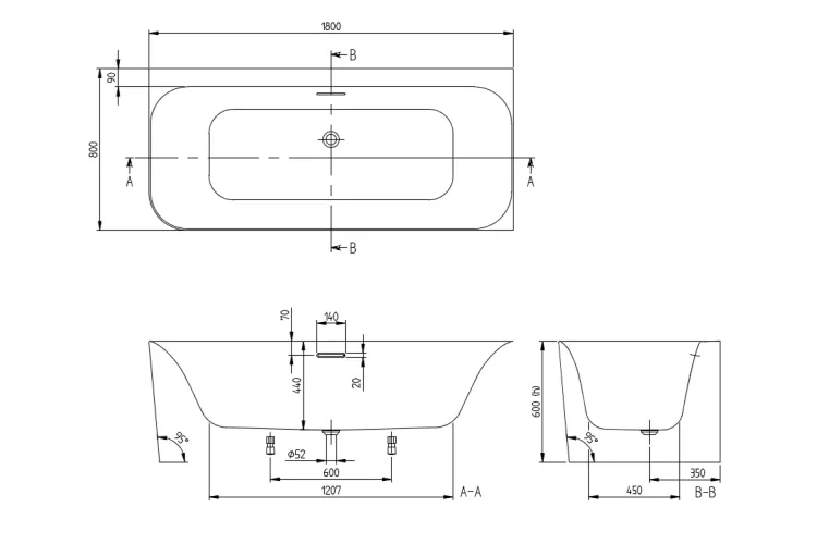 LOOP&FRIENDS SQUARE Ванна 180x80 кутова правостороння Airpools (UBA180LSF9CR00V-01) зображення 4