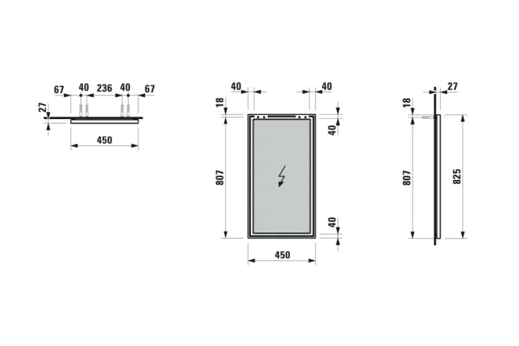 Дзеркало Frame 25 42х82.5 см з алюмінієвою рамою H4474009001441 image 2