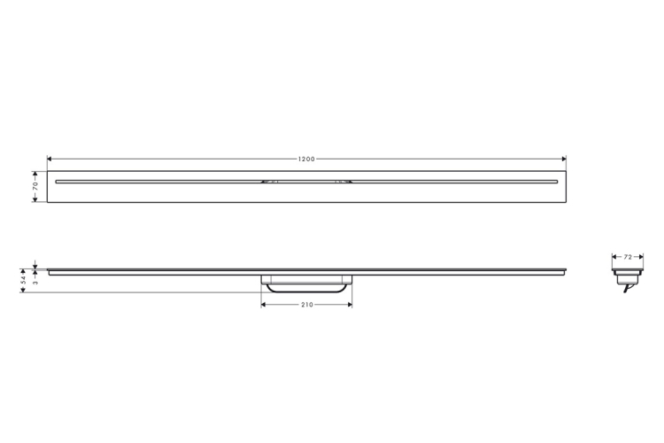 Верхня частина AXOR "Drain" для душового трапу 1200 мм, Brushed Black Chrome (42524340) зображення 3