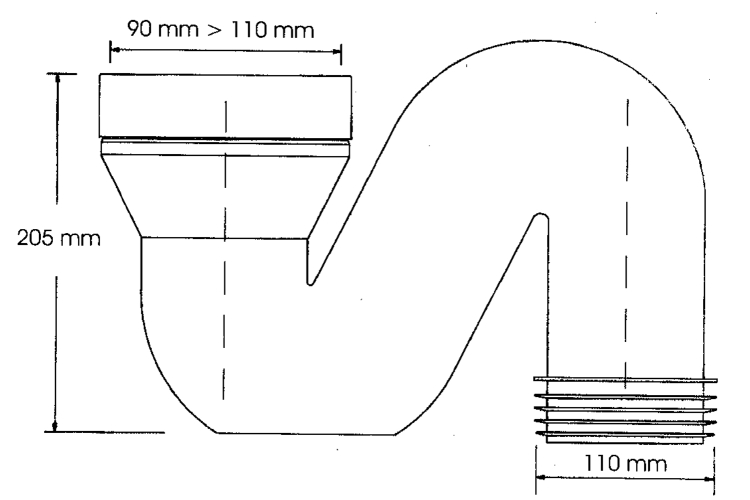 Коліно для унітазу під кутом з ущільненням для турецьких WC HC44 зображення 2