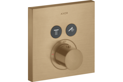 Термостат для 2-х споживачів Axor ShowerSelect square прихованого монтажу Brushed Bronze 36715140