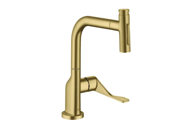 Змішувач Axor Citterio Select 230 2jet для кухні з витяжним виливом Sbox, Brushed Brass (39862950) зображення 1