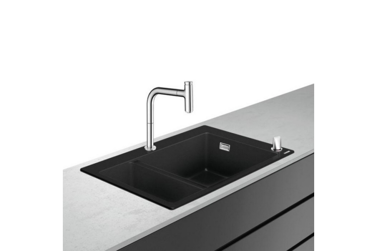 Кухонна мийка C51-F770-10 Сombi 880x510 на дві чаші 370/370 Select зі змішувачем Chrome (43221000) зображення 1