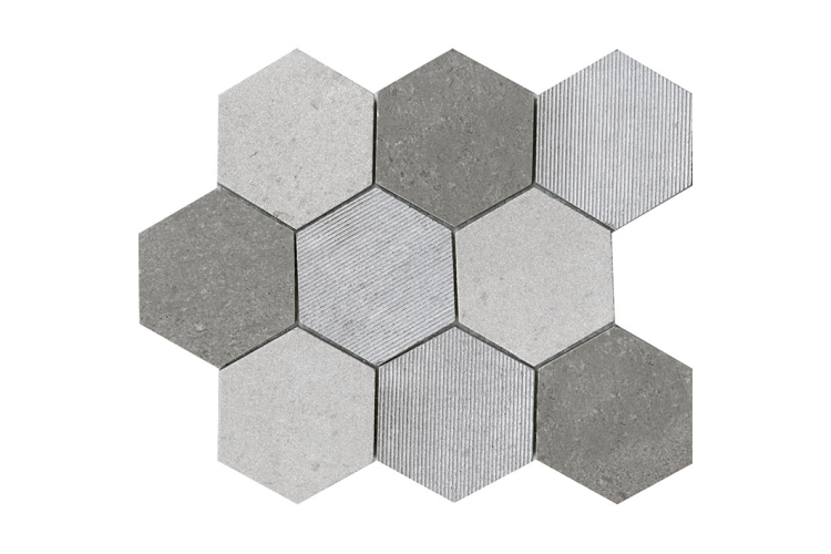 G126 WORLD HEXAGON TEXTURE GREY 29,9x25,9 (мозаїка) зображення 1