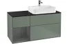 FINION Тумба під умивальник 1200x603x501 Glass Black Anthracite Matt, Olive Matt + LED (G392GKGM) зображення 1