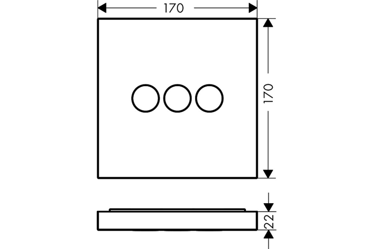 Запірно-перемикаючий вентиль ShowerSelect Sguare на 3 функції Polished Gold Optic (36717990) image 2