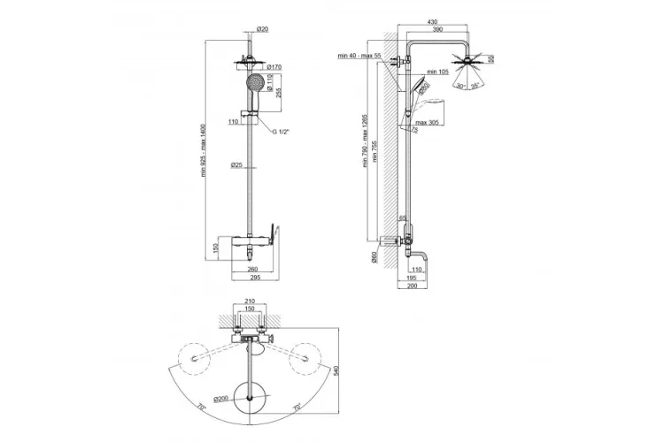 QT Sloup 51106KOC Душова система, Chrom image 2