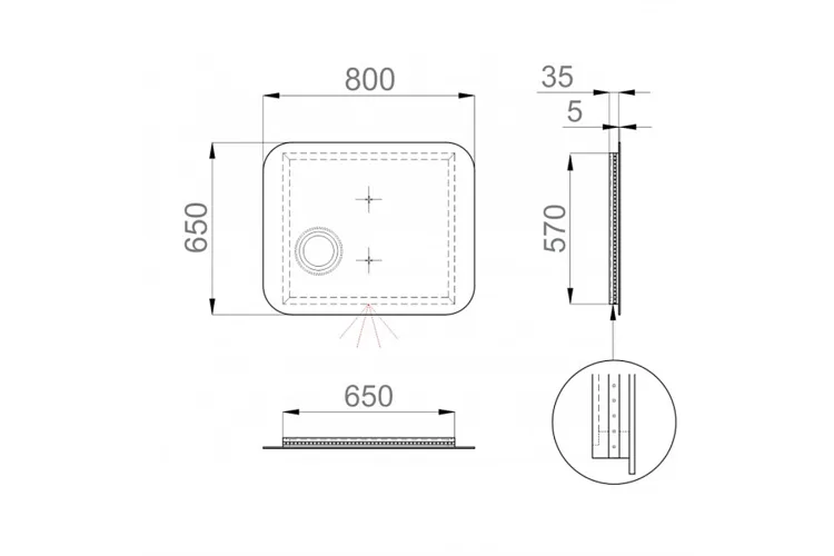 Дзеркало ULTRA "OKO" 80х65 LED 2835IR W-0-S  ZU0000160 image 2