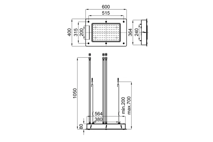 LOUNGE, Верхній душ, 40х60 см, вбудований, polished stainless steel (100344487) зображення 2