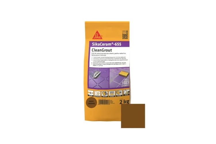 Затирка для плитки 1-8мм SikaCeram-655 CleanGrout dark brown/10x2KG зображення 1