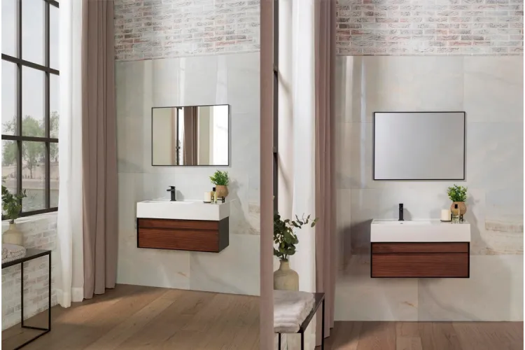 ESSENCE-C, Тумба підвісна, 80см, walnut+matt black (100236888) image 2