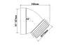 Коліно для унітазу під кутом 45 з ущільненням L-160 mm WC-CON16 зображення 2