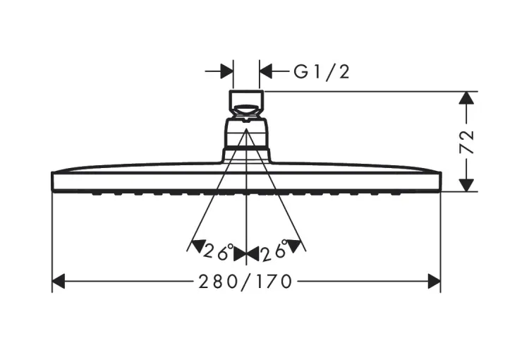 Верхній душ Croma E 280 1jet EcoSmart Chrome (26258000) зображення 2