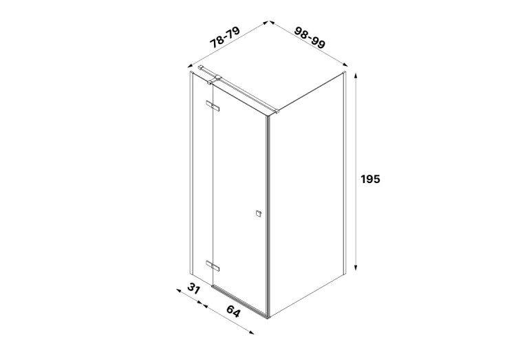 Душова кабіна прям.KALIBRA BLACK 100x80x195 скло clear ACTIVE SHIELD 6мм image 4