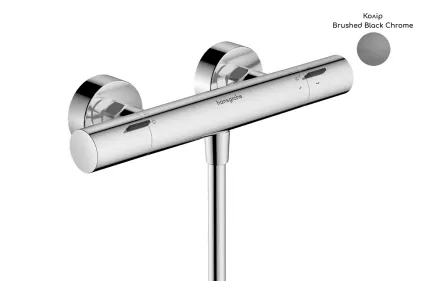 Змішувач з термостатом для душу Ecostat Fine, Brushed Black Chrome  (13324340)
