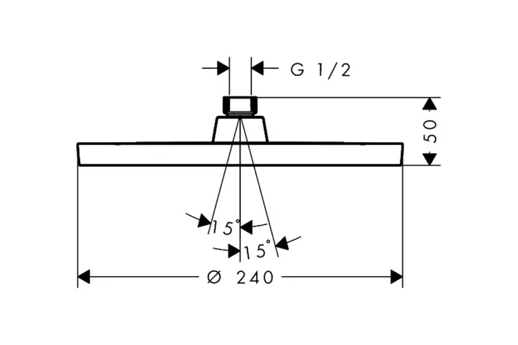 Верхній душ Activera S 240 1jet EcoSmart+, Chrome (28057000) зображення 3
