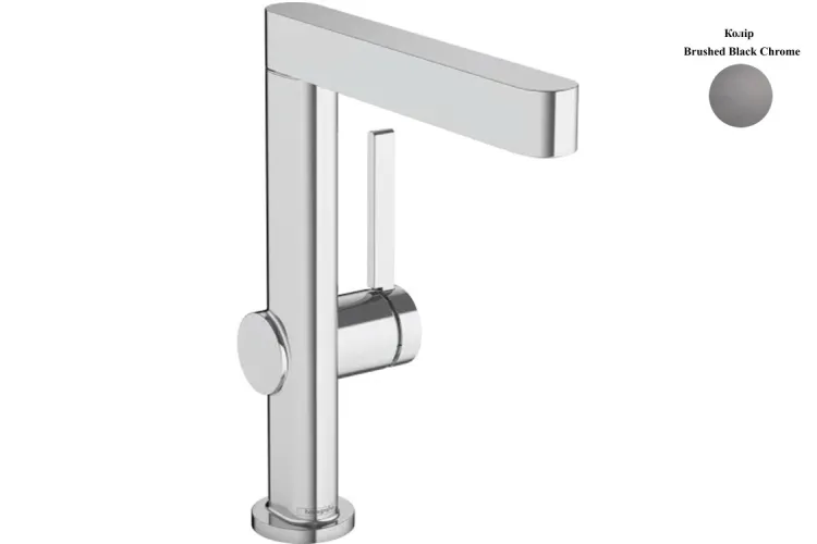 Змішувач Finoris 230 для умивальника, поворотний вилив з д/к push-open, Brushed Black Chrome (76060340) зображення 1