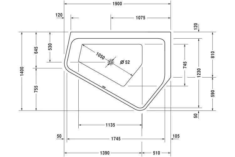 PAIOVA 5 Ванна кутова права 190x140 см на рамі з панеллю (700397000000000) image 4