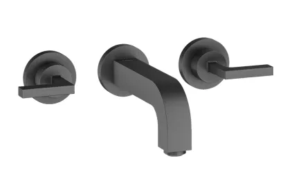 Змішувач Axor Citterio 162 Lever для умивальника зі стіни на 3 отвори, Brushed Black Chrome 39315340