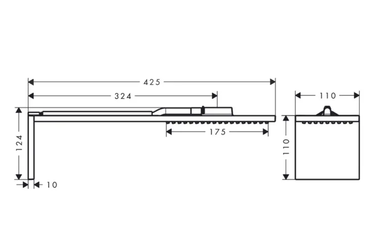 Верхній душовий модуль Axor ShowerComposition 110/220 1jet, Matt Black (12592670) image 2