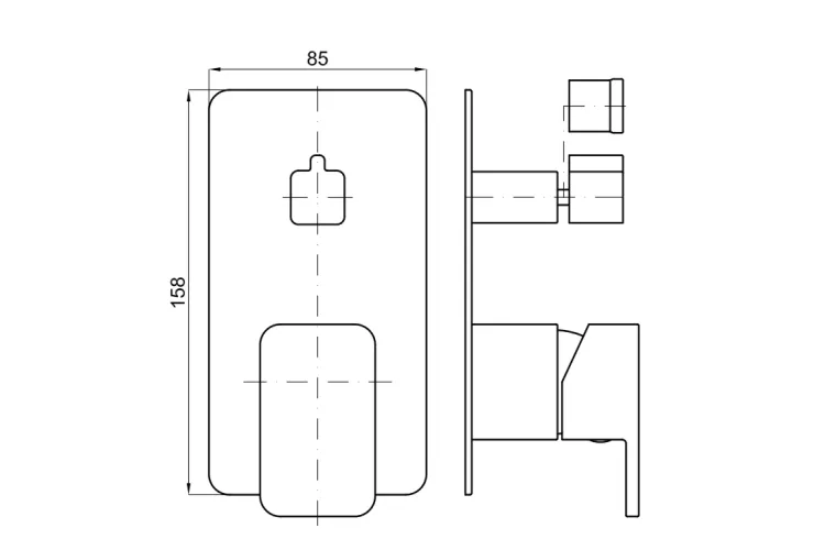 LOUNGE, Зовнішня част. вбудованого змішувача, ванна/душ, matt black (100347348)  зображення 3