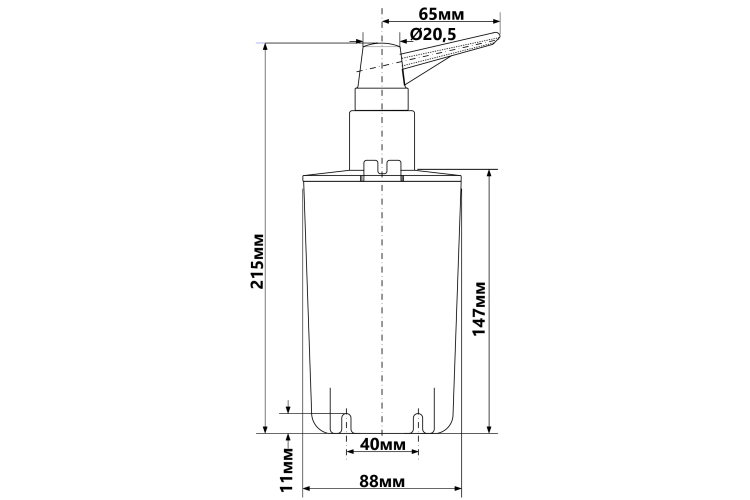 Дозатор миючих засобів, зовнішній, квадратний, хром HC21-CP зображення 2