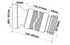 Коліно-підключення еластичне до WC під кутом 14 з ущільненням (довге) WC-CON7AF зображення 2