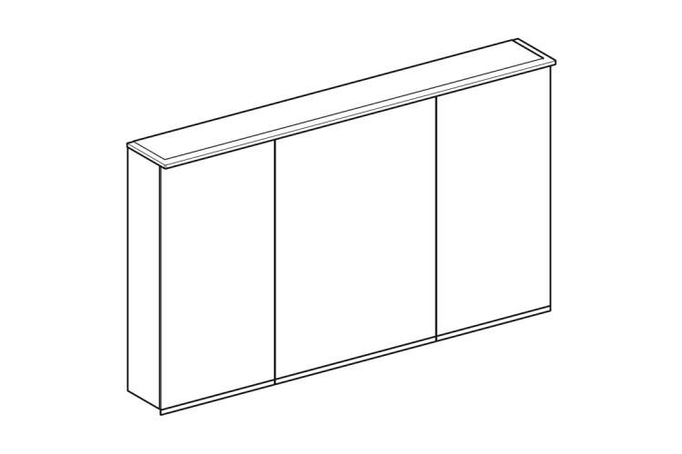 Дзеркальна шафа OPTION PLUS 120 см,з підсвіткою і трьома дверима (500.592.00.1) image 2