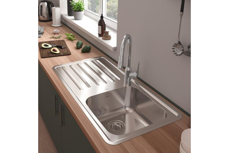 Кухонна мийка S4111-F400 на стільницю 975х505 з сифоном (43341800) Stainless Steel image 3