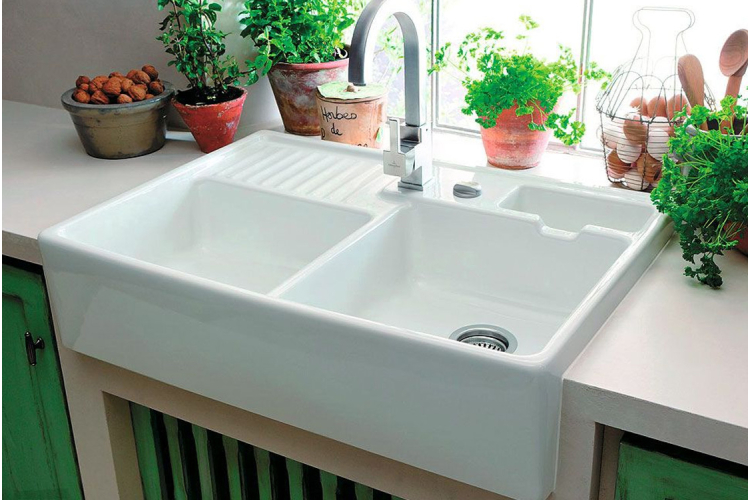 DOUBLE-BOWL SINK Кухонна мийка з двома чашами 89,5x22x63 з двома отворами (632391R1HL12) White alpine CeramicPlus image 3