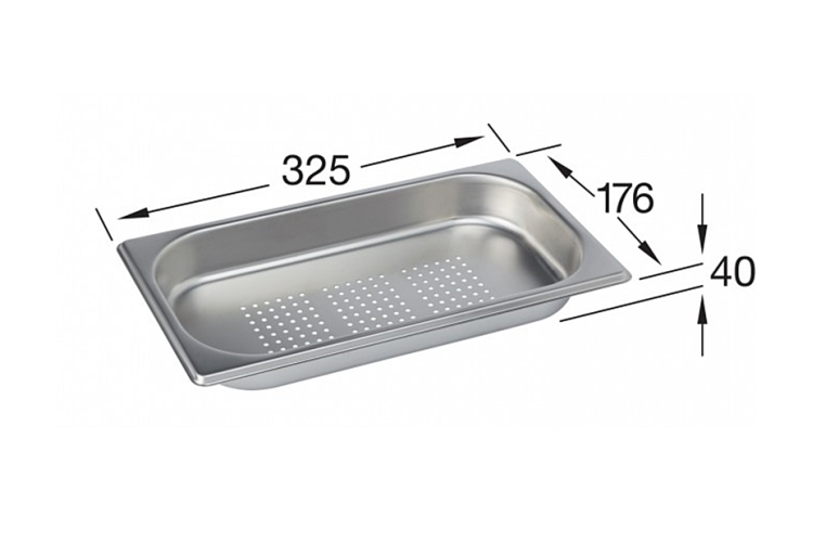 Коландер для кухонної мийки 1/3  325x176x40  із нержавіючої сталі (829906K1) зображення 1