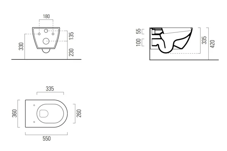 Унітаз підвісний PURA з сидінням дюропласт slim, s/c, з кріпленням, глянцевий білий image 5