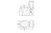 Унітаз-компакт МІТО Грей 373 010 3/6 механічна система, горизонтальний злив, боковий підвід + сидіння поліпропіленове image 2