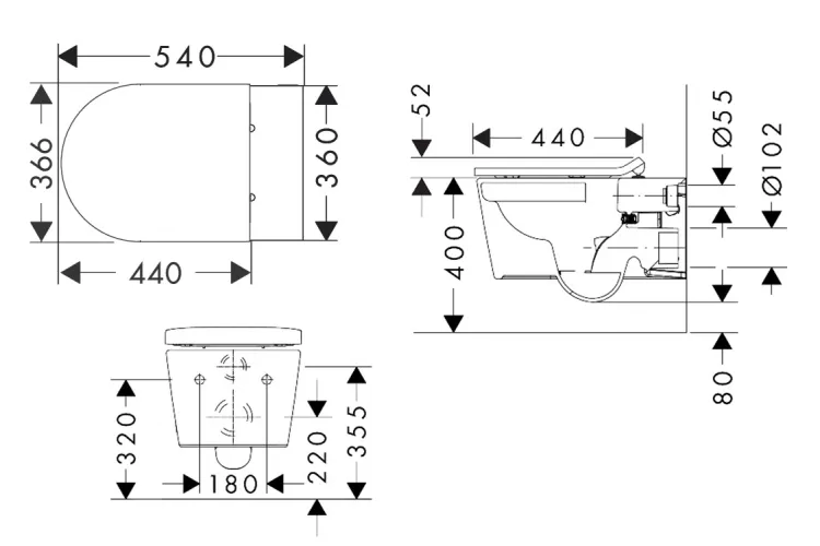 Унітаз підвісний EluPura S AquaHelix Flush, HygieneEffect, із сидінням SoftClose and QuickRelease Slim (62025450) зображення 7