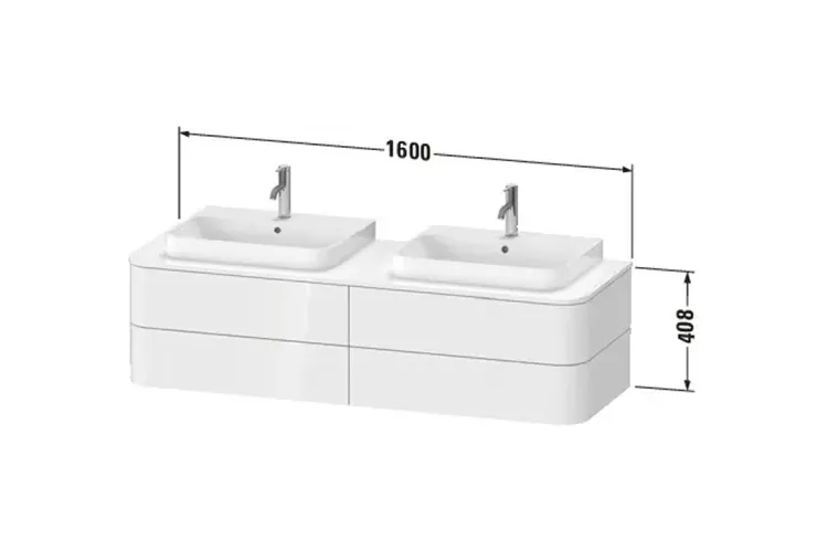 HAPPY D.2 Plus Консольна тумба на 4 шухляди 160х55 см Brushed Walnut (HP4974B69690010) зображення 3