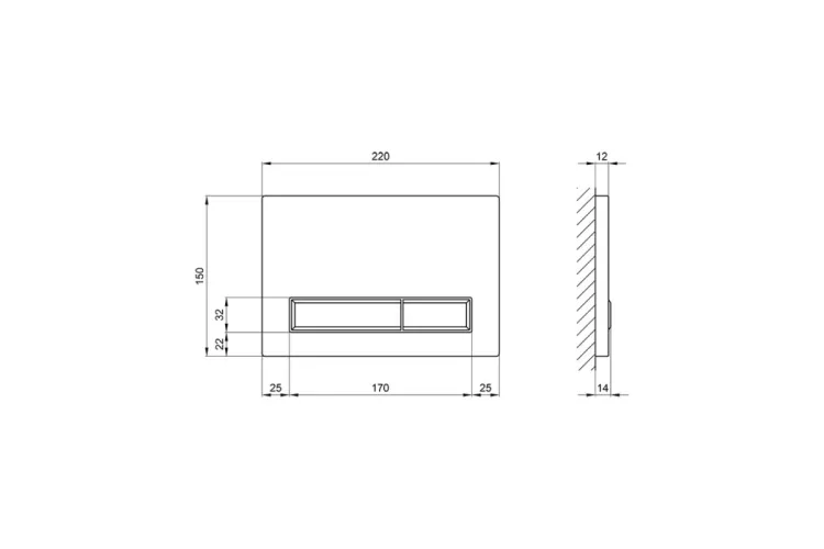 Qtap Nest Кнопка лінійна 153х220х13 мм, White зображення 2