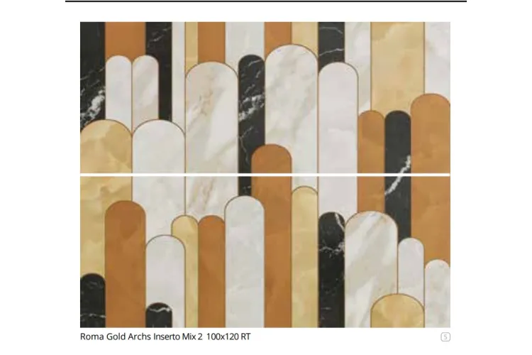 ROMA GOLD ARCHS INSERTO MIX 2 100х120 RT декор-панно (плитка настінна) fQMV image 2