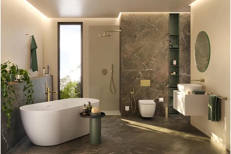 ROUND, Змішувач підлоговий для ванни, brushed brass (100368232) зображення 2