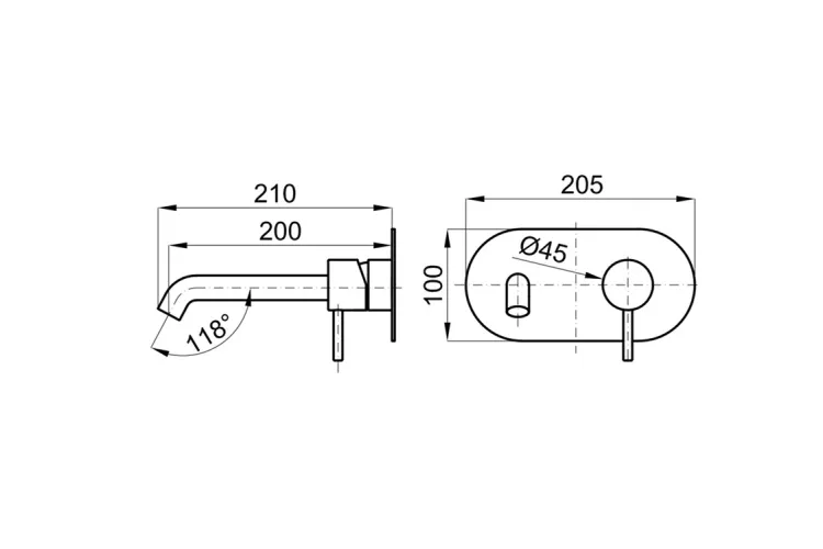 ROUND, Зовнішня частина вбудованого змішувача для умивальника, brushed titanium (100345138) image 2