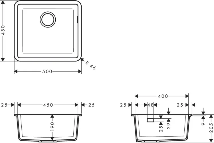 Кухонна мийка S510-U450 під стільницю 500х450 Concretegrey (43431380) зображення 2