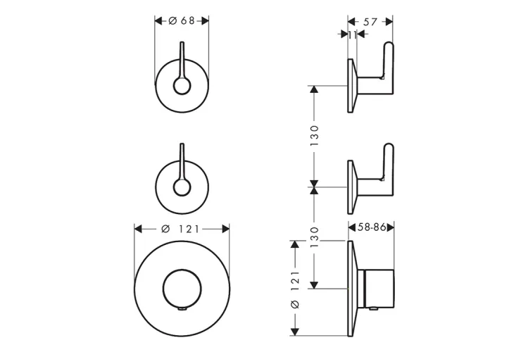 Термостат Axor One для 2-х споживачів, Brushed Bronze 48722140 зображення 2