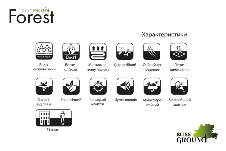 ORIAN 4+1mm 122.0х18.1 BlissGround (SPC вінілова підлога) зображення 5