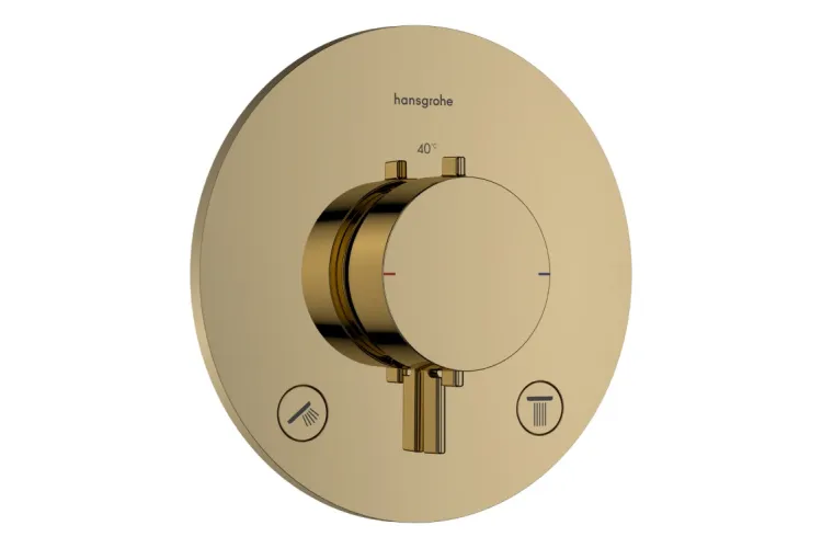 Термостат прихованого монтажу Ecostat Comfort S на 2 функції, Polished Gold Optic (33715990) зображення 1