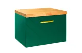 Тумба під умивал.без стільниці FLOO 60 L 60x50x40 +сифон, зол. ручка, візерунок зліва, зелена