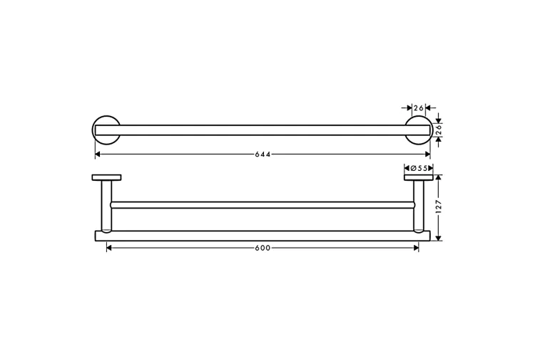 Logis Universal Рушникотримач подвійний 60 см, хром (41712000) image 2