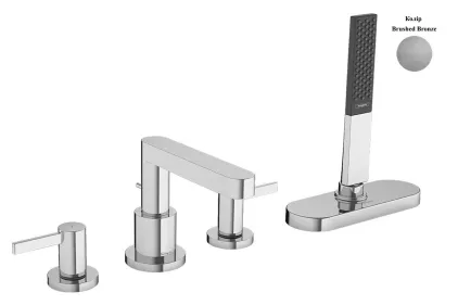 Змішувач Finoris врізний на край ванни 4 отв з sBox, Brushed Bronze (76444140)