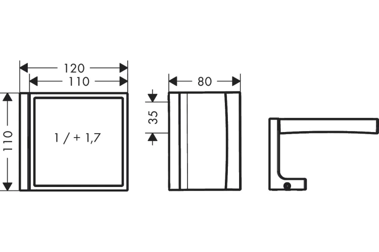 Дзеркало для гоління Axor Universal Rectangular, Chrome (42649000) image 2