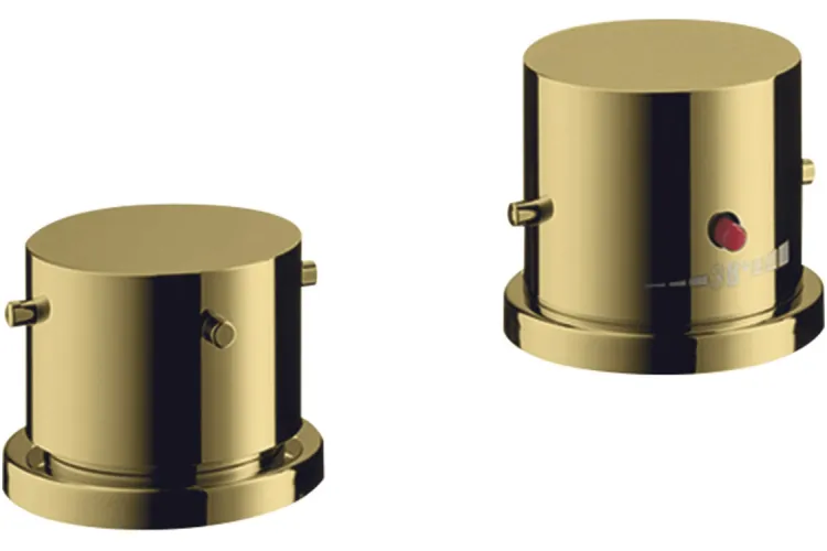 Термостат для 2-х споживачів Axor на край ванни на два отвори Polished Gold Optic (10480990)  image 1